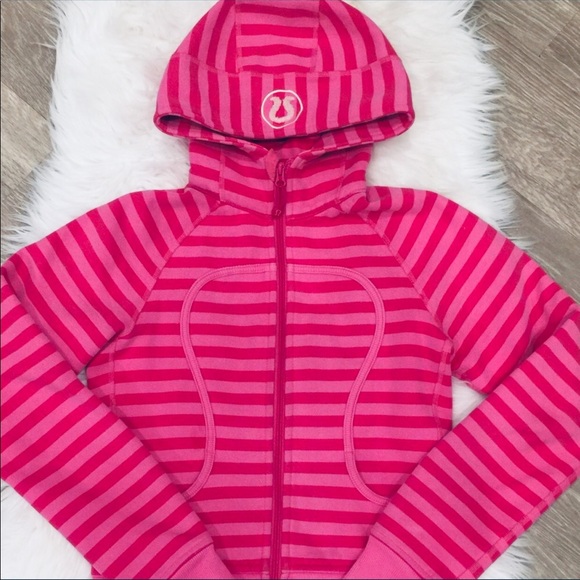 lululemon athletica Tops - Adorable pink stripe scuba hoodie